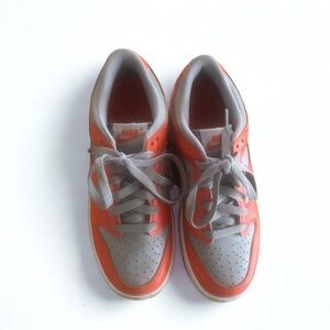 Nike Grade School Dunk Low Shoes - Red and Grey Size 5